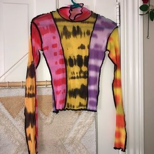 Mesh tie dye top